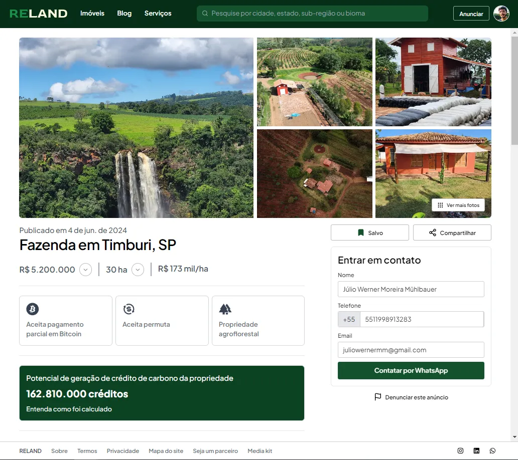 Página do imóvel