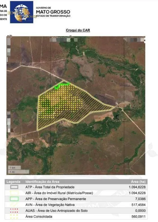 Fazenda à venda de 1.094 ha em Porto Alegre do Norte, MT, Brasil