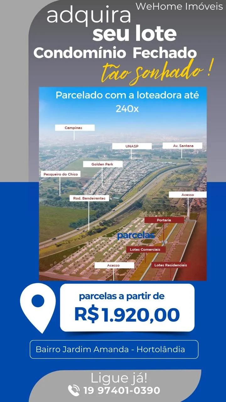 Terreno à venda de 220 m² em Hortolândia, SP, Brasil