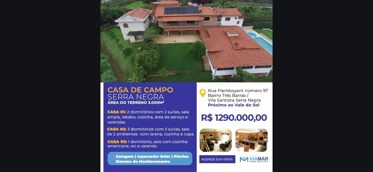 Chácara à venda de 3.000 m² em Serra Negra, SP, Brasil