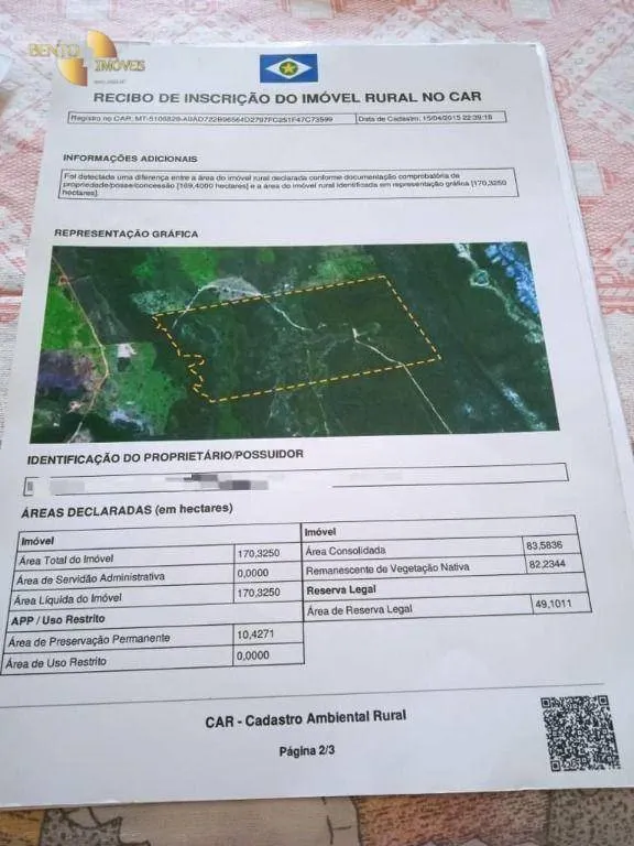Fazenda à venda de 1.524 ha em Porto Esperidião, MT, Brasil
