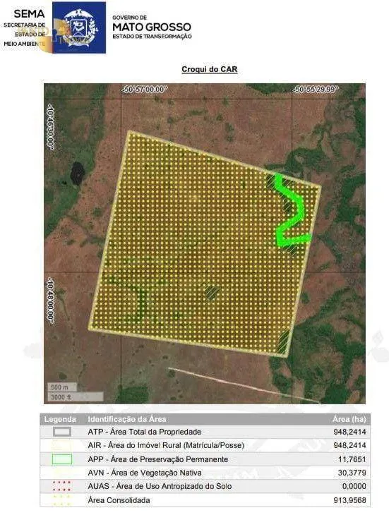 Farm for sale of 19,768 acres in Luciara, MT, Brazil
