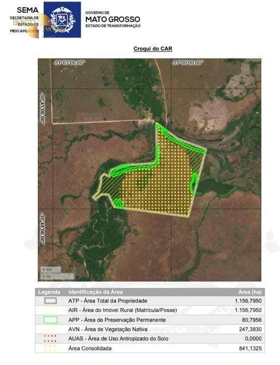 Farm for sale of 19,768 acres in Luciara, MT, Brazil