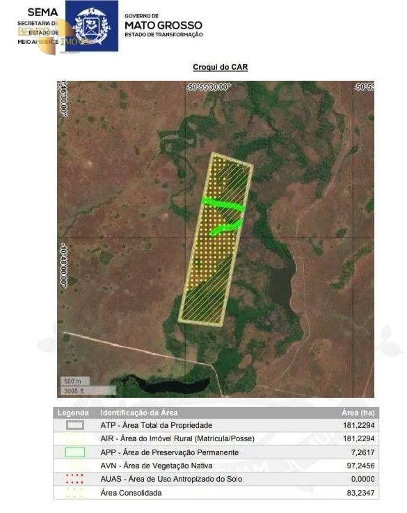 Farm for sale of 19,768 acres in Luciara, MT, Brazil