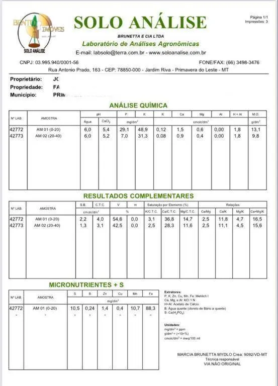 Farm for sale of 1,236 acres in Primavera do Leste, MT, Brazil