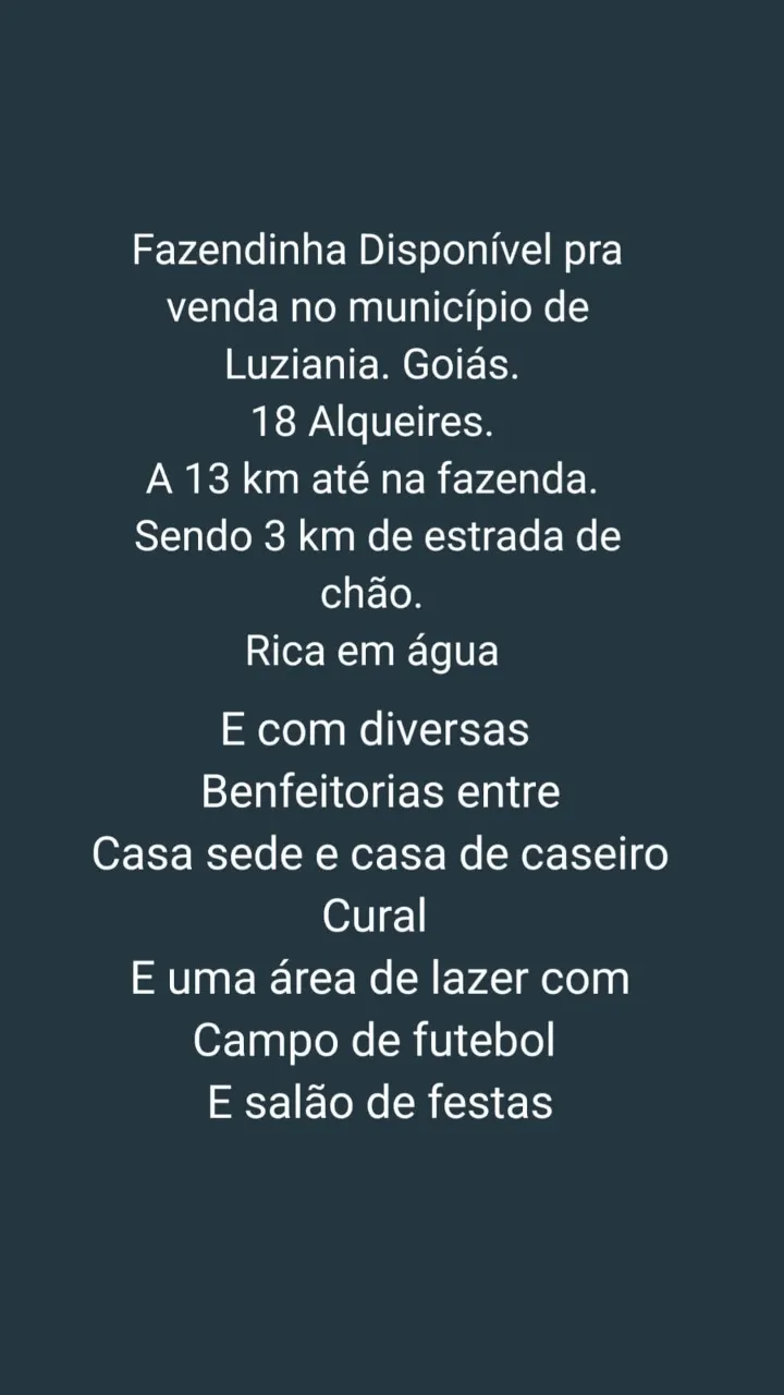 Fazenda à venda de 87 ha em Luziânia, GO, Brasil