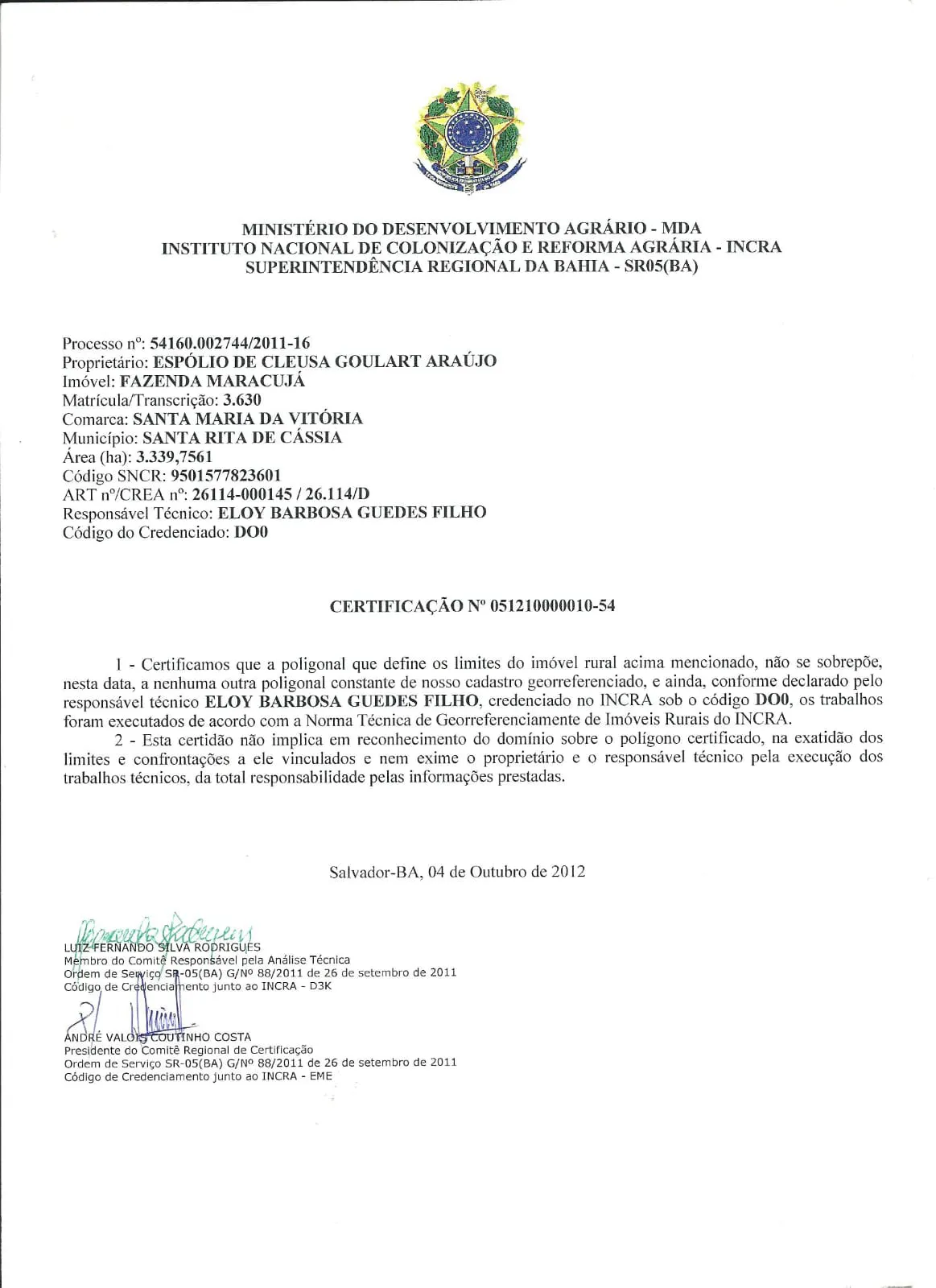 Farm for sale of 4,124 acres in Santa Rita de Cássia, BA, Brazil
