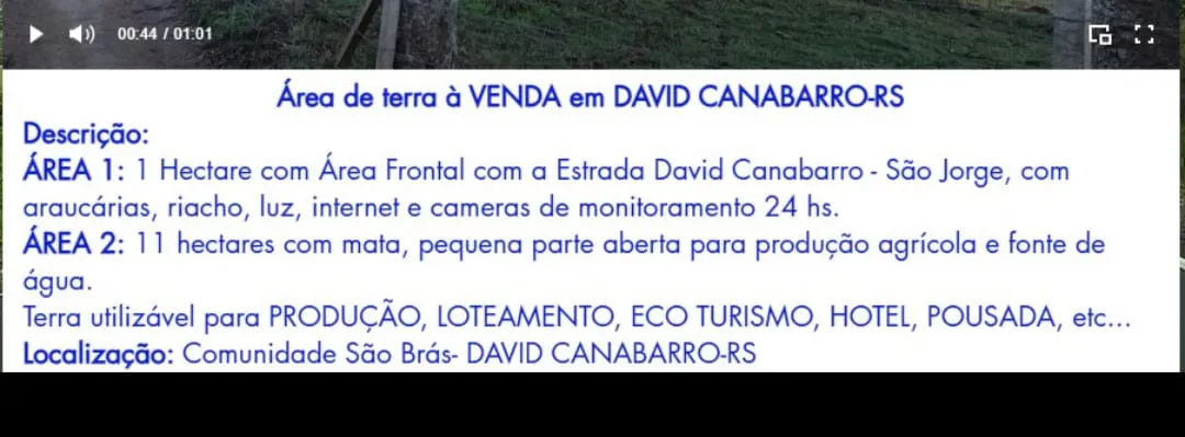 Small farm for sale of 30 acres in David Canabarro, RS, Brazil