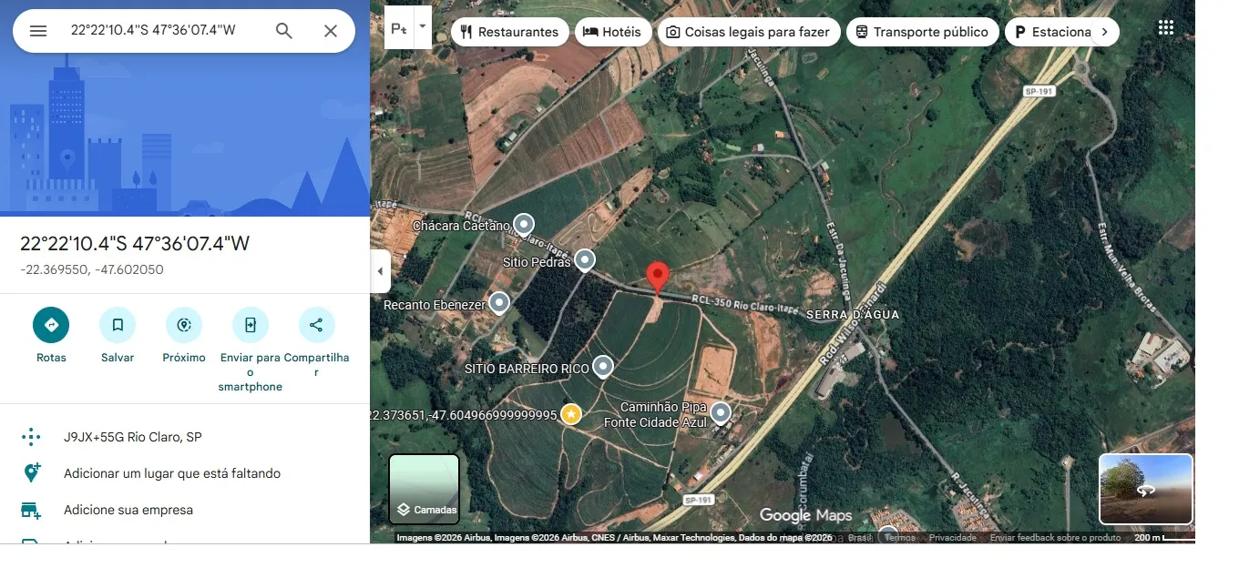 Small farm for sale of 112 acres in Rio Claro, SP, Brazil