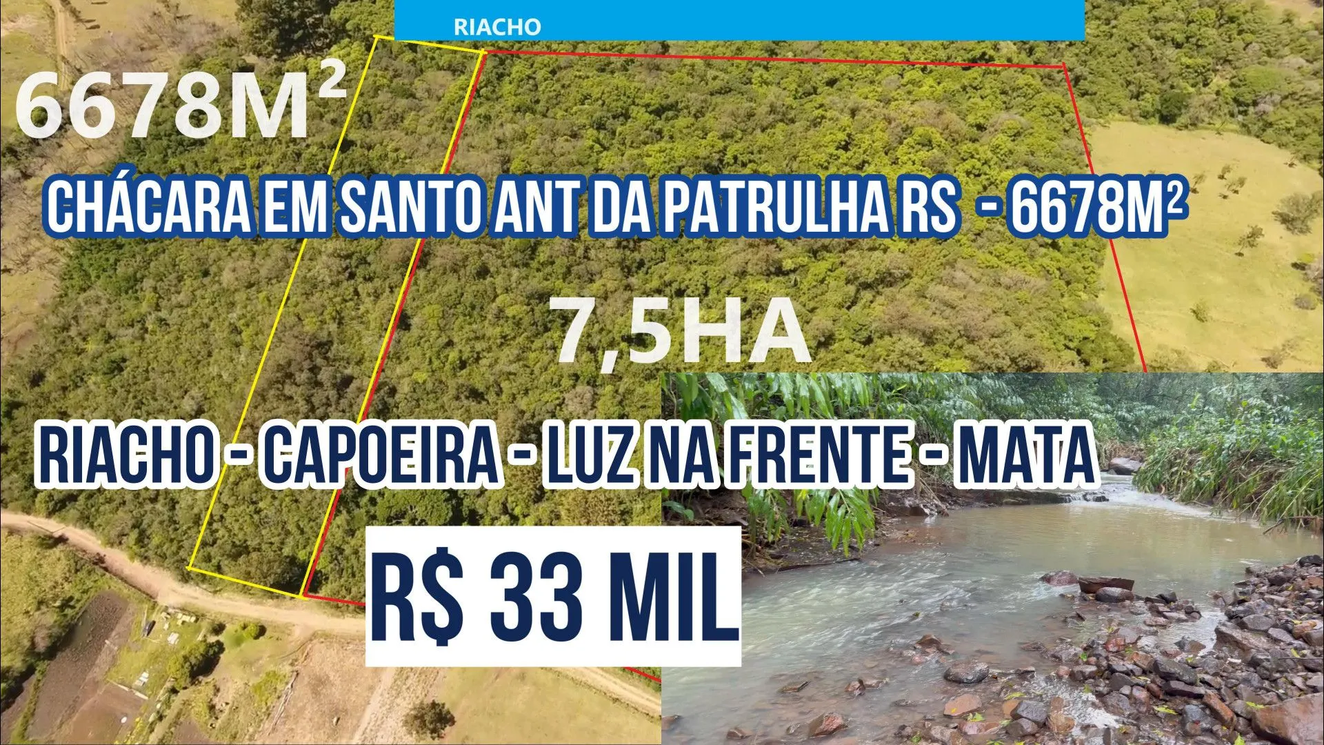 Chácara à venda de 6.800 m² em Santo Antônio da Patrulha, RS, Brasil
