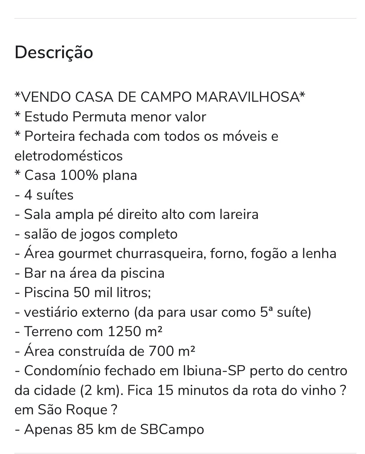 Casa à venda de 1.250 m² em Ibiúna, SP, Brasil