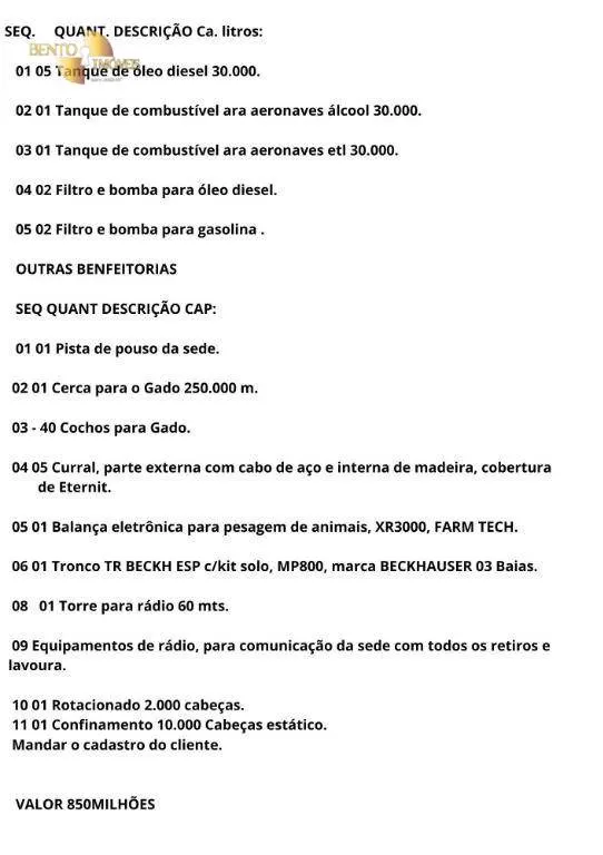 Farm for sale of 81,545 acres in Porto Alegre do Norte, MT, Brazil