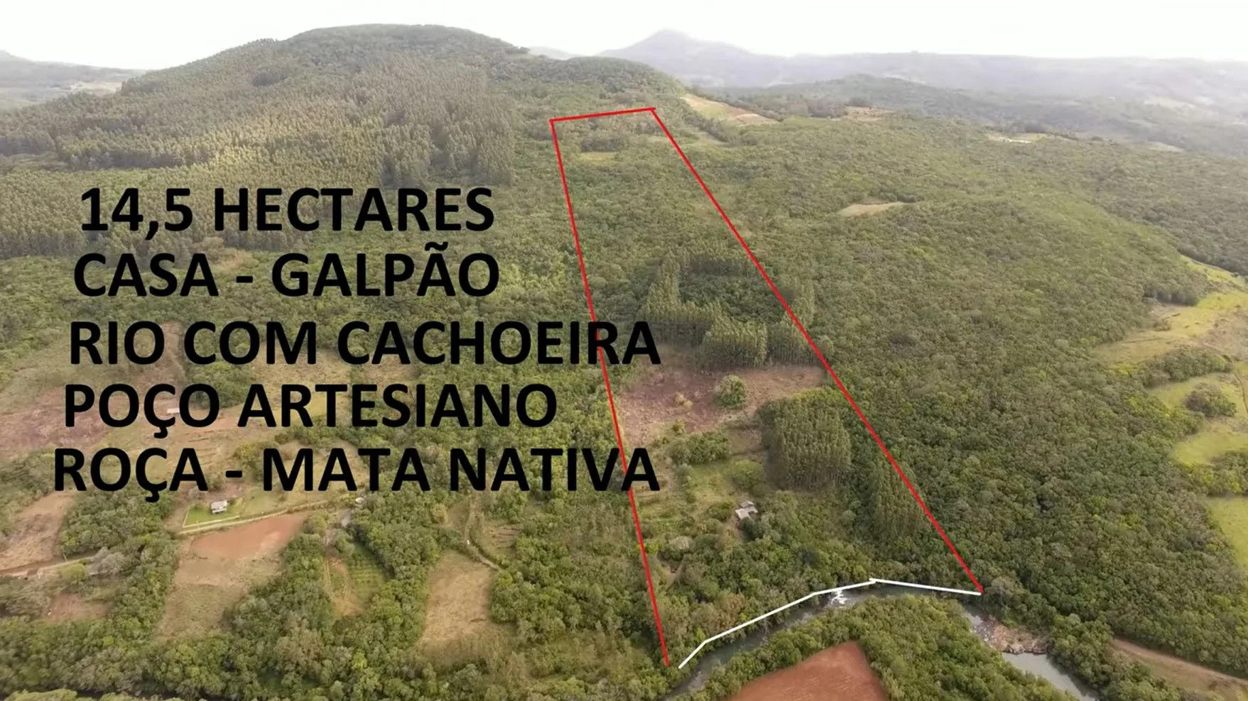 Small farm for sale of 36 acres in Caraá, RS, Brazil
