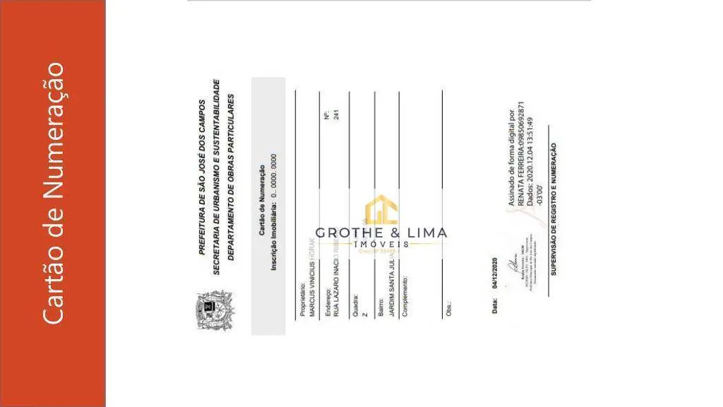 Plot for sale of 1,050 m² in São José dos Campos, SP, Brazil