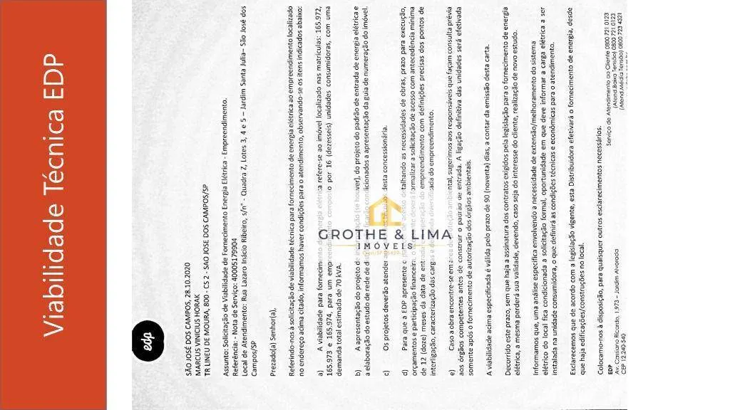 Plot for sale of 1,050 m² in São José dos Campos, SP, Brazil
