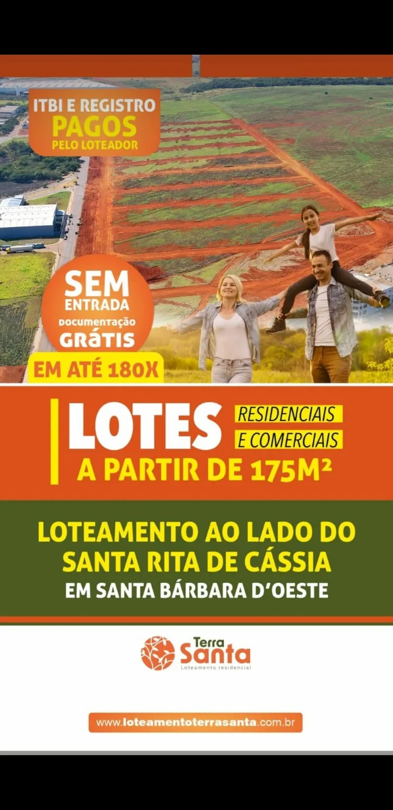 Plot for sale of 175 m² in Santa Bárbara d'Oeste, SP, Brazil