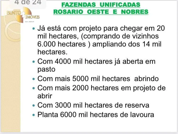 Fazenda à venda de 14.000 ha em Rosário Oeste, MT, Brasil