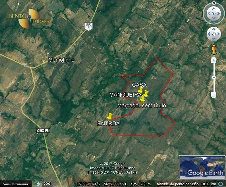 Farm for sale of 1,668 acres in Poconé, MT, Brazil