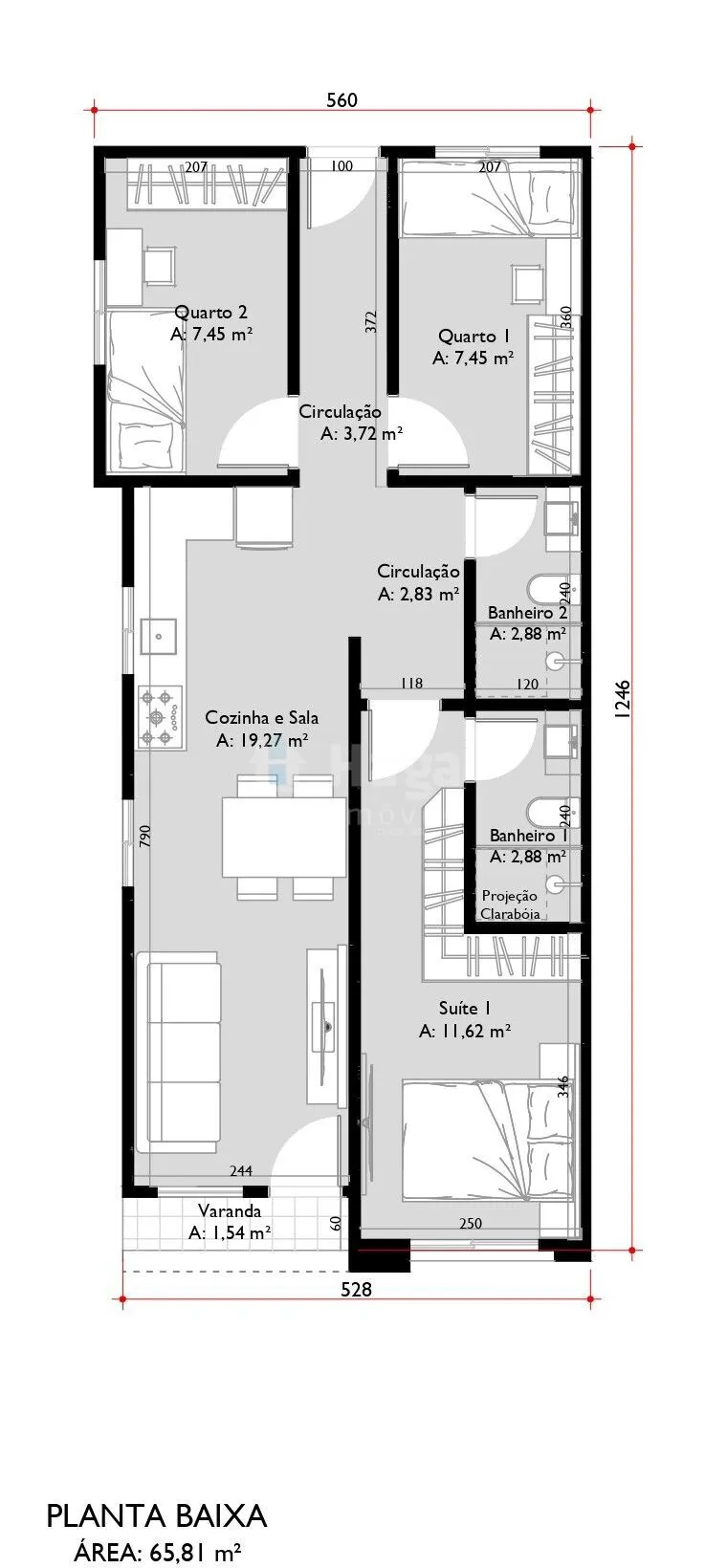 Casa à venda de 65 m² em Brusque, SC, Brasil