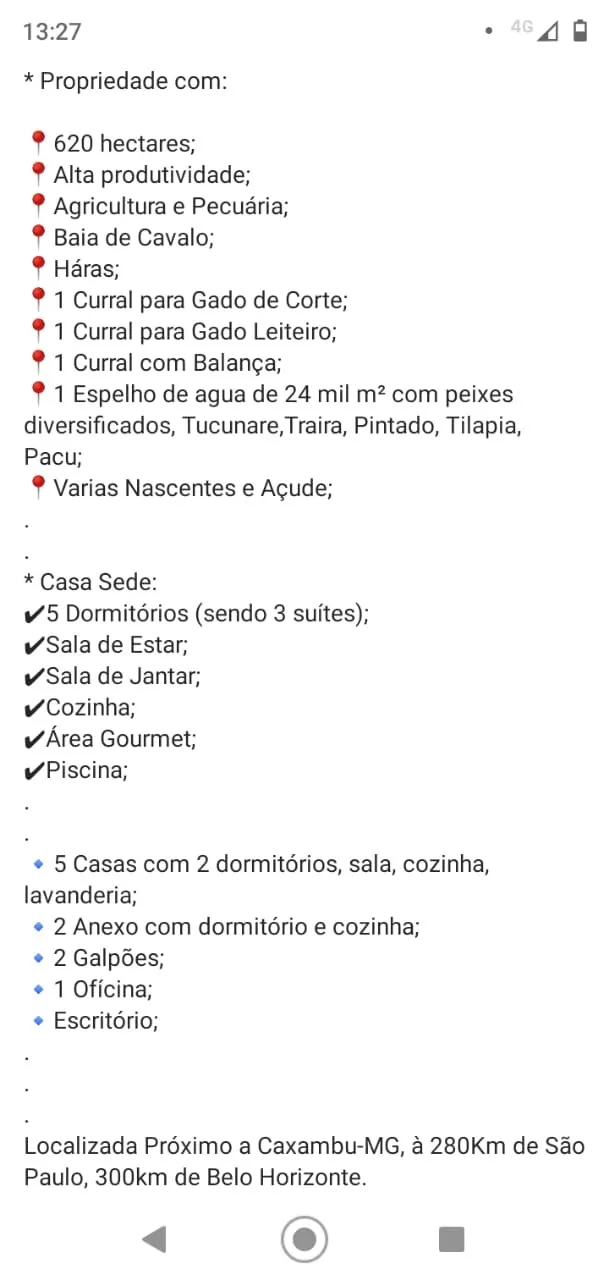 Farm for sale of 1,611 acres in Caxambu, MG, Brazil