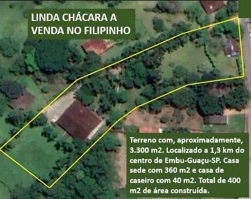 Country home for sale of 3,300 m² in Embu-Guaçu, SP, Brazil