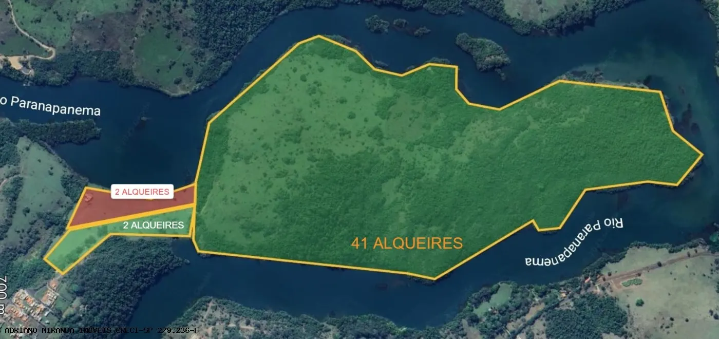 Ilha à venda de 104 ha em Piraju, SP, Brasil