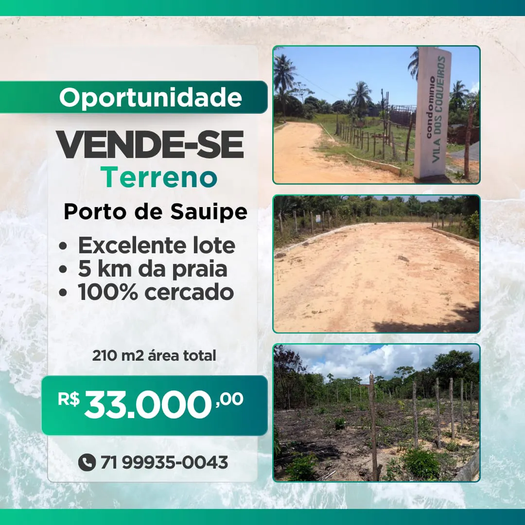 Terreno à venda de 210 m² em Entre Rios, BA, Brasil