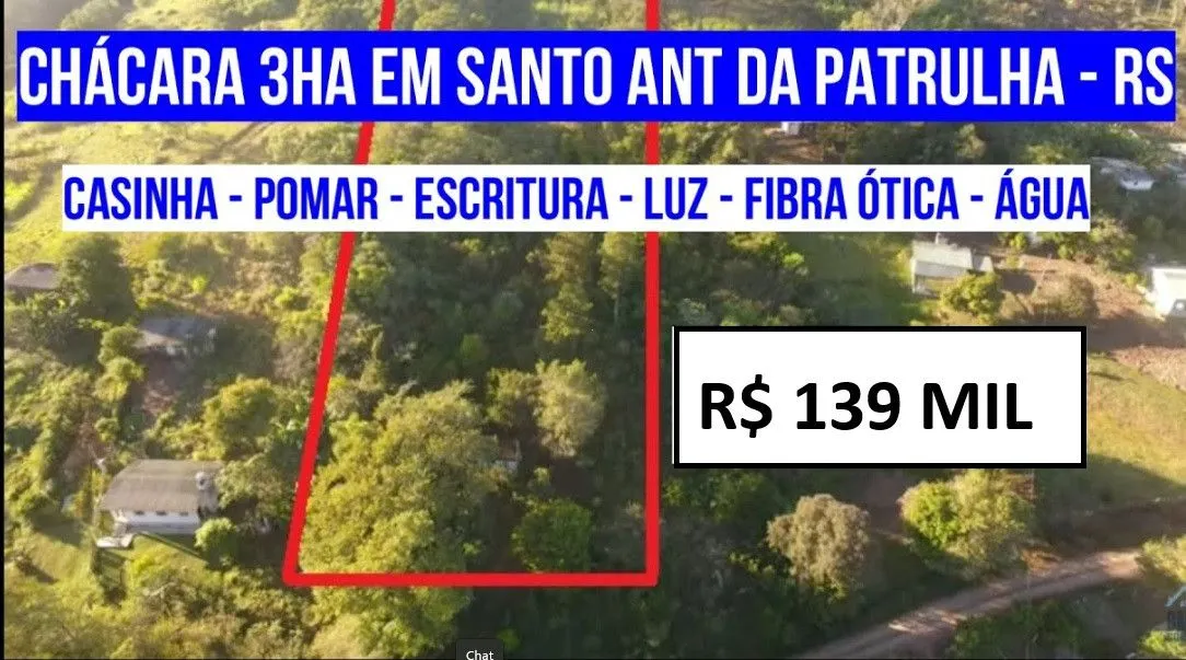 Chácara à venda de 3 ha em Santo Antônio da Patrulha, RS, Brasil