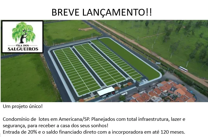 Terreno à venda de 129 m² em Americana, SP, Brasil