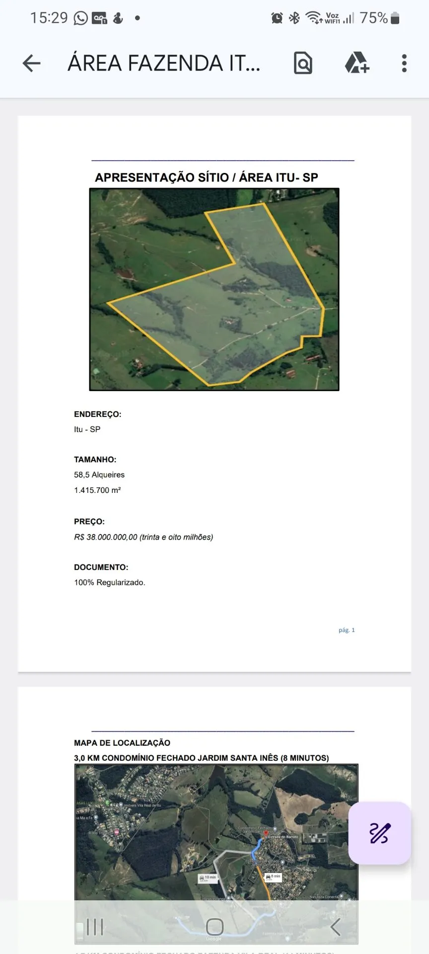 Farm for sale of 143 acres in Itu, SP, Brazil