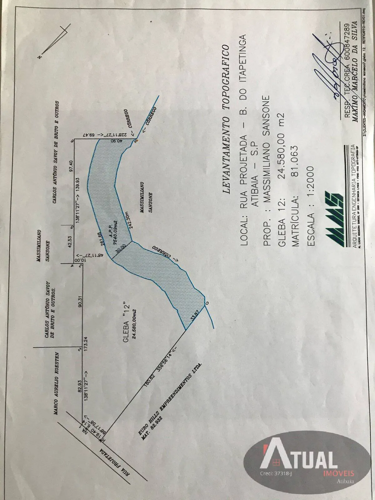 Plot for sale of 6 acres in Atibaia, SP, Brazil
